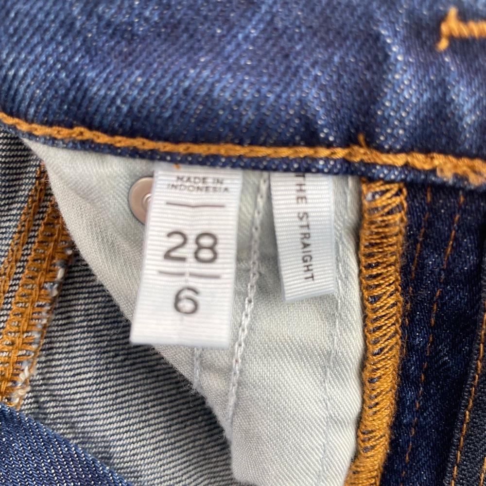 LOFT Dark Wash Straight Leg Jeans With Front Seam Size 28 6 - Picture 6 of 11